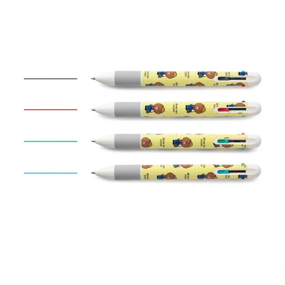 Line Friends brown 4 colors pen